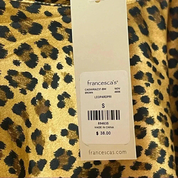 NWT mi ami Jasmine Leopard Print Mini Skirt Small francesca's Polyester Spandex - Picture 6 of 8